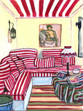 Red Striped Interior